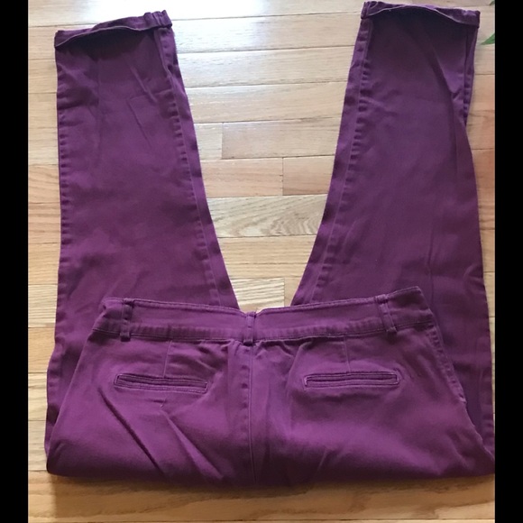 iris Pants - 🩸Sz L | Iris | Raspberry/Burgundy | Cropped Skinny Pants 💃🏽